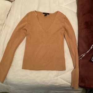 Forever 21 pink v neck ribbed sweater